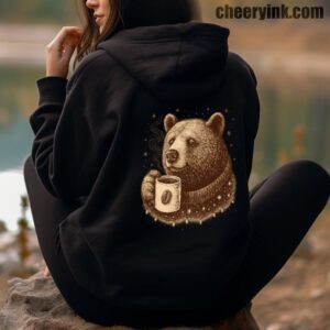 Hoodie Bear With Coffee Cup 4