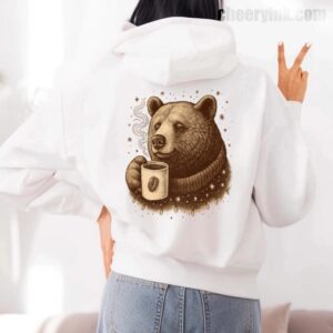 Hoodie Bear With Coffee Cup 7