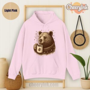 Hoodie Bear With Coffee Cup Light
