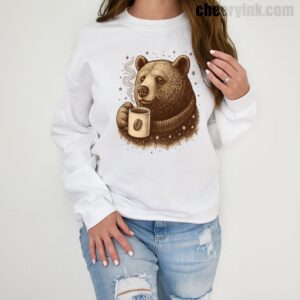 Sweatshirt Bear With Coffee Cup 1