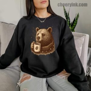 Sweatshirt Bear With Coffee Cup 10