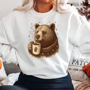 Sweatshirt Bear With Coffee Cup 13