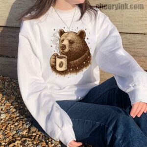 Sweatshirt Bear With Coffee Cup 14