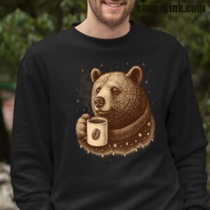 Sweatshirt Bear With Coffee Cup 16 Sweatshirt
