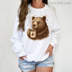 Sweatshirt Bear With Coffee Cup 3