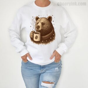 Sweatshirt Bear With Coffee Cup 4