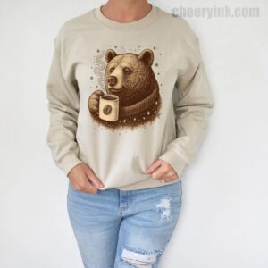 Sweatshirt Bear With Coffee Cup 5