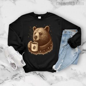 Sweatshirt Bear With Coffee Cup 7