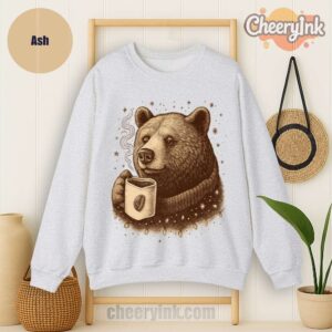 Sweatshirt Bear With Coffee Cup