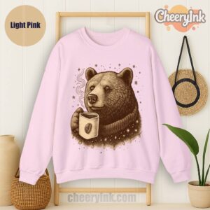 Sweatshirt Bear With Coffee Cup Light