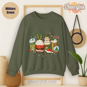 Sweatshirt Christmas Coffee Cups Military