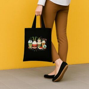 Tote Christmas Coffee Cups 5 Black
