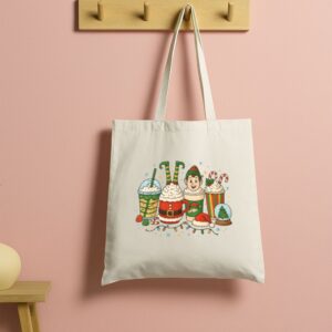 Tote Christmas Coffee Cups 5 Natural