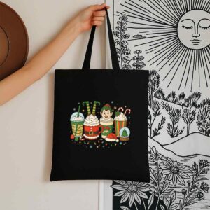 Tote Christmas Coffee Cups 6 Black