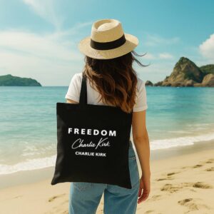 Freedom Charlie Kirk Tote Bag