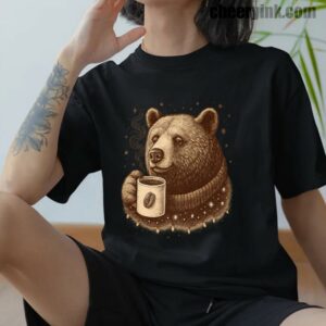 Tshirt Bear With Coffee Cup 12 T Shirt