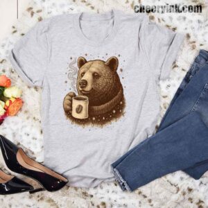 Tshirt Bear With Coffee Cup 17 T