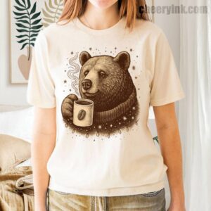 Tshirt Bear With Coffee Cup 35 T