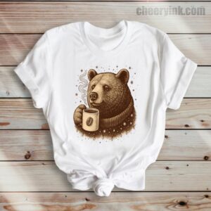Tshirt Bear With Coffee Cup 36 T