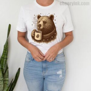 Tshirt Bear With Coffee Cup 4 T