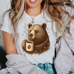 Tshirt Bear With Coffee Cup 42 T