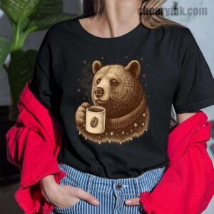 Tshirt Bear With Coffee Cup 43 T