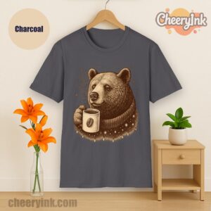 Tshirt Bear With Coffee Cup