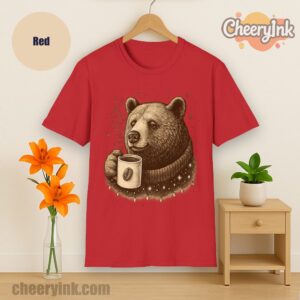 Tshirt Bear With Coffee Cup