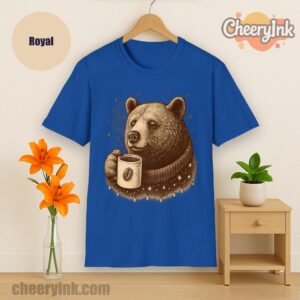 Tshirt Bear With Coffee Cup
