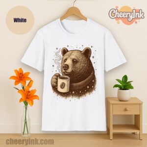 Tshirt Bear With Coffee Cup