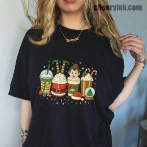 Tshirt Christmas Coffee Cups 45 T Shirt